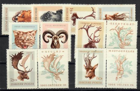 HUNGARY 1966 Hunting Trophies. Set of 6 plus the 3 valurs with the labels. Refer note in SG. - 25550 - UHM