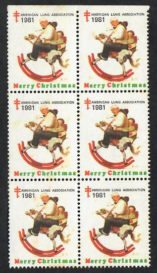 USA 1981 American Lung Association cinderella. Block of 6. - 25601 - Cinderellas