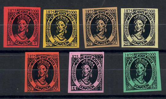 AUSTRALIA 2000 West End State School Townsville Donation Labels. Reproduction of the Queensland Full Face Queen. Set of 7. - 256