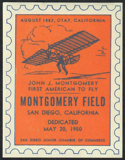 USA 1950 Dedication of Montgomery Airfield. Label in fine condition. - 25610 - Cinderellas