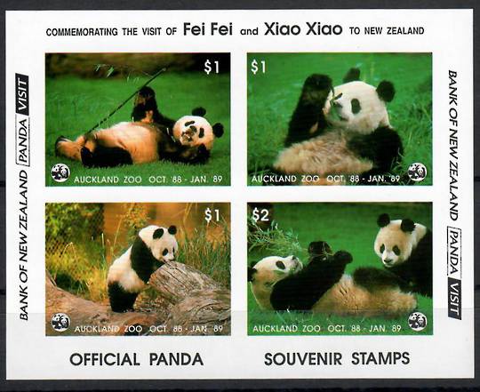 NEW ZEALAND 1988 Giant Pandas visit Auckland Zoo. Miniature sheet. Imperforate. - 25676 - UHM