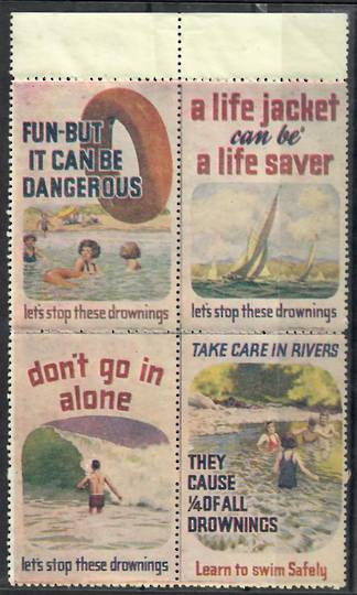NEW ZEALAND 1955 Stop Drowning. Block of 4. - 25682 - MNG