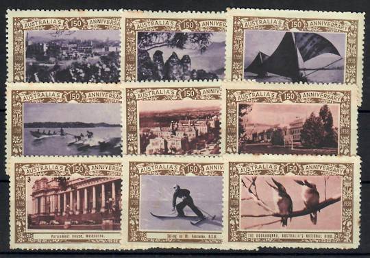 AUSTRALIA 1938 150th Anniversary Cinderellas. "Set" of 9. - 25813 - Mint