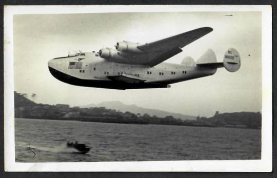 NEW ZEALAND Real Photograph of the First Boeing 41 tons to visit New Zealand in the inaugeration of regular flights from America