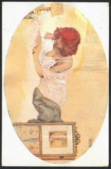 Coloured postcard of Lettre de l'Aimee par Raphael Kirchner. - 26051 - Postcard