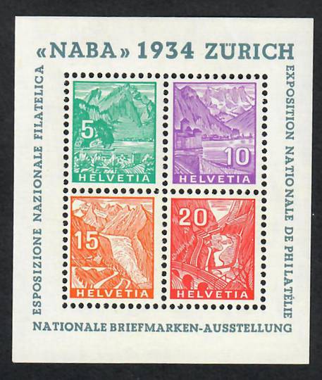 SWITZERLAND 1934 National Stamp Exhibition. Miniature sheet. - 26072 - UHM