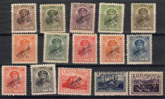 LUXEMBOURG 1922 Official. Overprints in black. Set of 15. - 26232 - Mint