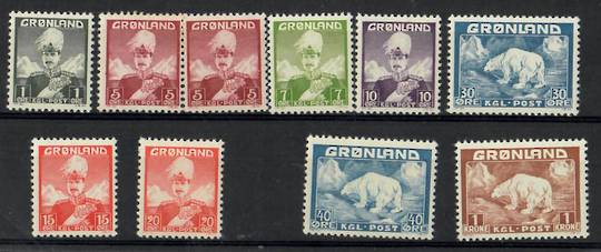 GREENLAND 1938 Definitives. Set of 9. - 28202 - UHM