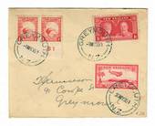NEW ZEALAND 1935 Attractive cover. Different stamps postmarked on different dates. - 30030 - PostalHist