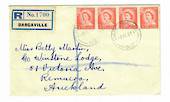 NZ Elizabeth 2nd Registered cover from Dargaville to Auckland. 1/- rate. 8/2/60. Backstamp POSTMENS' BRANCH REMUERA. - 30043 - P