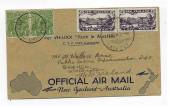NEW ZEALAND 1933 Special Airmail Auckland to Invercargill sent from Auckland to Kihikihi with Pathway Health. Tear at top. - 300