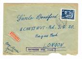 HUNGARY Cover to LONDON Label EXPRESSZ and cachet EXPRESS FEE PAID. The flap is missing on the reverse. - 30065 - PostalHist