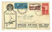 NEW ZEALAND 1933 Flight cover Special Air Mail December 1933 from Auckland to iInvercargill. Rust. - 30171 - PostalHist
