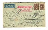 NEW ZEALAND 1937 First Airmail New Zealand to USA per Pan American Airways Samoan Clipper. Redirected. Postmark Auckland 9/12/19