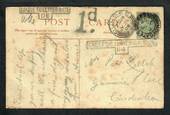 GREAT BRITAIN 1908 Postcard mailed within England. Interesting cachets Liable to Letter Rate DE. Exceeds Limits of Size H4. 1d.