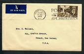 GREAT BRITAIN 1948 airmail to USA with 1/- Olympic. Genuine postal usage. - 30351 - PostalHist