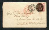 GREAT BRITAIN 1872 Definitive 3d Rose on cover from London W26 to New York with red New York receiving cancel. Printed envelope