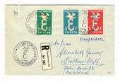 LUXEMBOURG 1958 Europa. Set of 3 on registered first day cover with the receipt. - 30478 - PostalHist