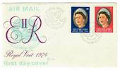 PAPUA NEW GUINEA 1974 Royal Visit. Set of 2 on first day cover. - 30537 - PostalHist
