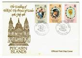 PITCAIRN ISLANDS 1981 Royal Wedding. Set of 3 on first day cover. - 30552 - FDC