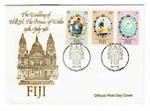 FIJI 1981 Royal Wedding of Prince Charles and Lady Diana Spencer. Set of 3 on first day cover. - 30558 - FDC