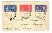 GILBERT & ELLICE ISLANDS 1937 Coronation. Set of 3 on first day cover. Addressed to Ocean Island. - 30562 - PostalHist