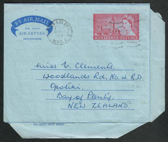 GREAT BRITAIN 1969 Aerogramme to New Zealand. - 30822 - PostalHist