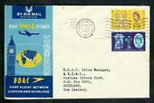 GREAT BRITAIN 1963 BOAC First Flight between First Flight London and Auckland. - 30854 - PostalHist