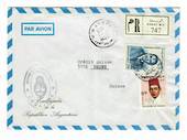 MOROCCO 1973 Air Cover from the Argentinian Embassy to Switzerland. Cachet. - 30870 - PostalHist