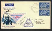 AUSTRALIA 1957 40th Anniversary of the First Airmail within South Australia. Special Cover and Cinderella. - 30889 - PostalHist
