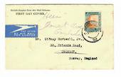 SOUTH AFRICA 1937 Beitish Empire New Airmail Scheme. Ffirst day cover to London. Redirected. - 31002