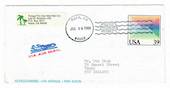 USA 1988 Aerogramme to New Zealand. From the Tonga Tin Can Mail Study Circle.