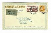 NEW ZEALAND 1931 First Flight from Gisborne to Auckland with 3d Brown Air and 2d Yellow Geo 5th. Typed address. Advertising cove
