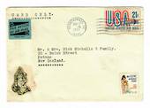 USA 1971 Airmail cover to New Zealand with cinderella "The VFW National Home".