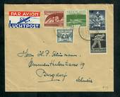 NETHERLANDS 1944 Airmail Cover from Tilburg to Burgdorf Switzerland with stamps from the 1944 Independance Restored set. - 31278