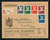 NETHERLANDS 1947 Registered Cover from Tilburg to Burgdorf Switzerland with the 1946 Child welfare set complete. Backstamp 15/1/