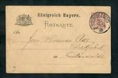 BAVARIA 1888 Postcard 5pf Mauve from AUGSBURG T STADT. From the collection of H Pies-Lintz. - 31317 - PostalHist