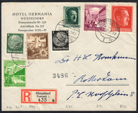 GERMANY 1938 Registered Letter to to Rotterdam. - 31367 - PostalHist