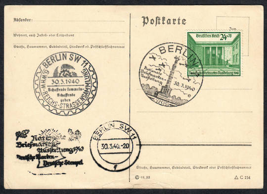 GERMANY 1940 Berlin International Stamp Exhibition on postcard. - 31370 - PostalHist
