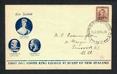 NEW ZEALAND 1938 Geo 6th Definitive 1½d on first day cover. Very tidy. - 31403 - FDC
