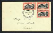 NEW ZEALAND 1940 Centennial 8d Maori Council. 3 stamps on first day cover. - 31435 - FDC