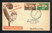 NEW ZEALAND 1946 Health Unlisted Flaw 1d + ½d  Red-Brown misplaced. On first day cover. - 31468 - FDC