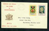 TRINIDAD & TOBAGO 1971 9th Anniversary of Independence. Set of 2 on first day cover. - 31652 - FDC