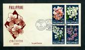 PHILIPPINES 1962 Orchids. Block of 4 on first day cover. Imperforate. - 31693 - FDC