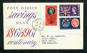 GREAT BRITAIN 1961 Centenary of the Post Office Savings Bank. Set of 3 on first day cover. - 31735 - FDC
