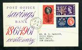 GREAT BRITAIN 1961 Centenary of the Post Office Savings Bank. Set of 3 on first day cover. - 31735 - FDC