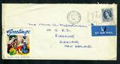 GREAT BRITAIN 1965 Airmail cover to New Zealand with Elizabeth 2nd Wilding 1/6d. Christmas cinderella. - 31738 - PostalHist