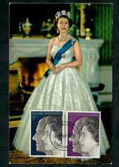GREAT BRITAIN 1972 Royal Silver Wedding. Set of 2 on Maxim Card. - 31740 - PostalHist