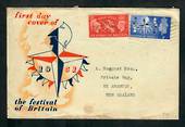 GREAT BRITAIN 1951 Festival of Britain. Set of 2 on first day cover. - 31768 - FDC