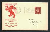 GREAT BRITAIN 1938 Empire Exhibition Glasgow. First day cover with exhibition cancel with Postcard Real Photograph of The Clacha
